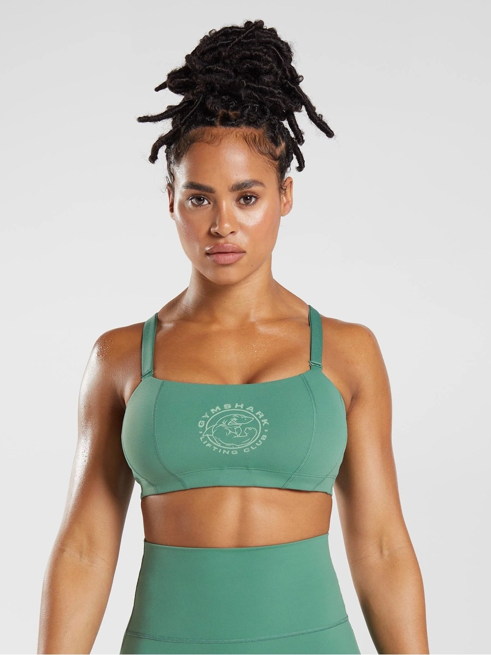 Gymshark Legacy Lifting Club Longline Bandeau Green Sports Bra, No pads, XS